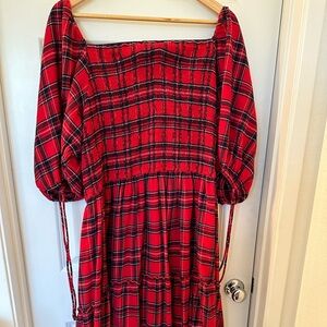 Flannel dress perfect for Christmas